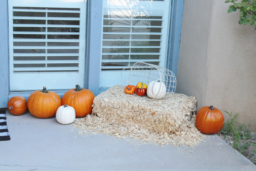 bale and pumpkin