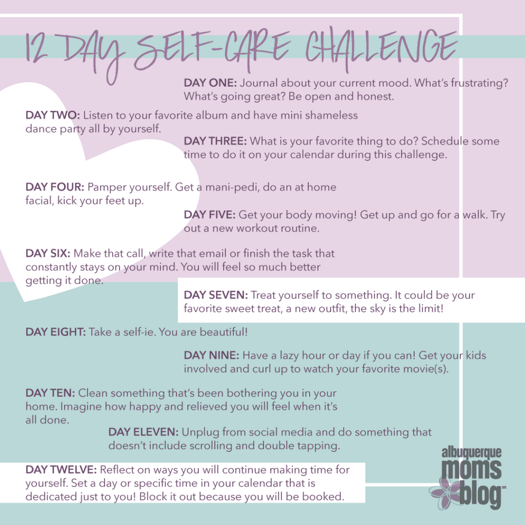 12-day Self-Care Challenge, Albuquerque Moms Blog