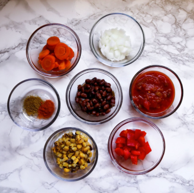Mason Jar Soup Ingrediants