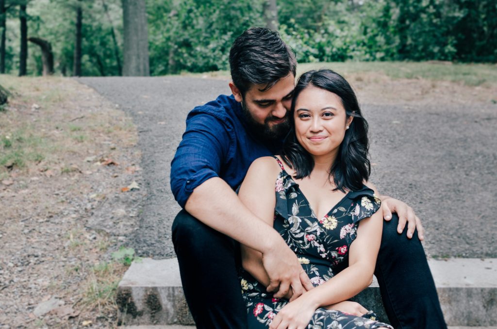 Couple sitting on bench