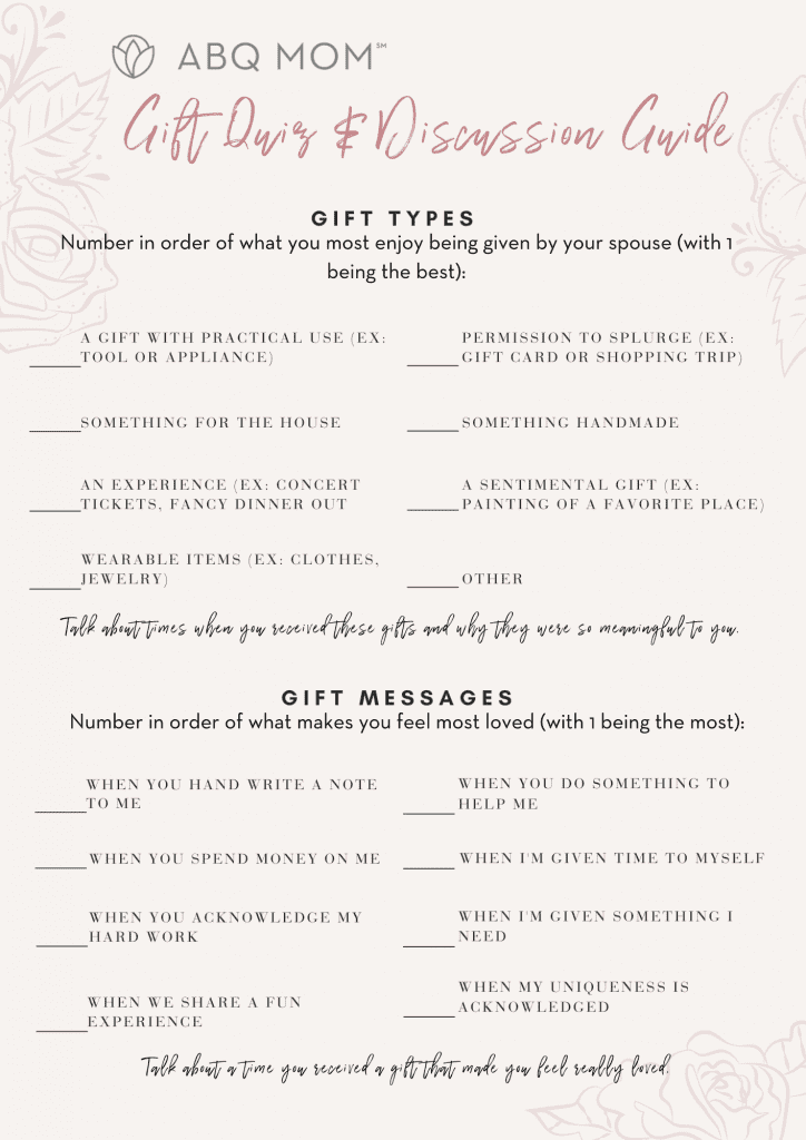 ABQ Mom Gift Quiz and Discussion Guide