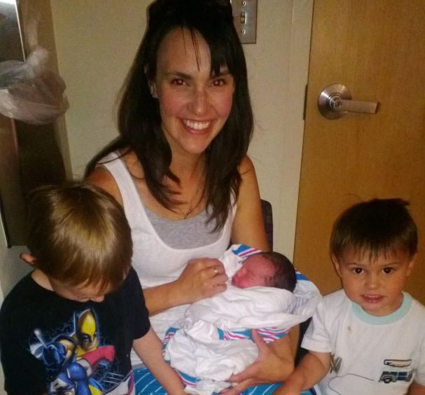 Ashley with her very young kids